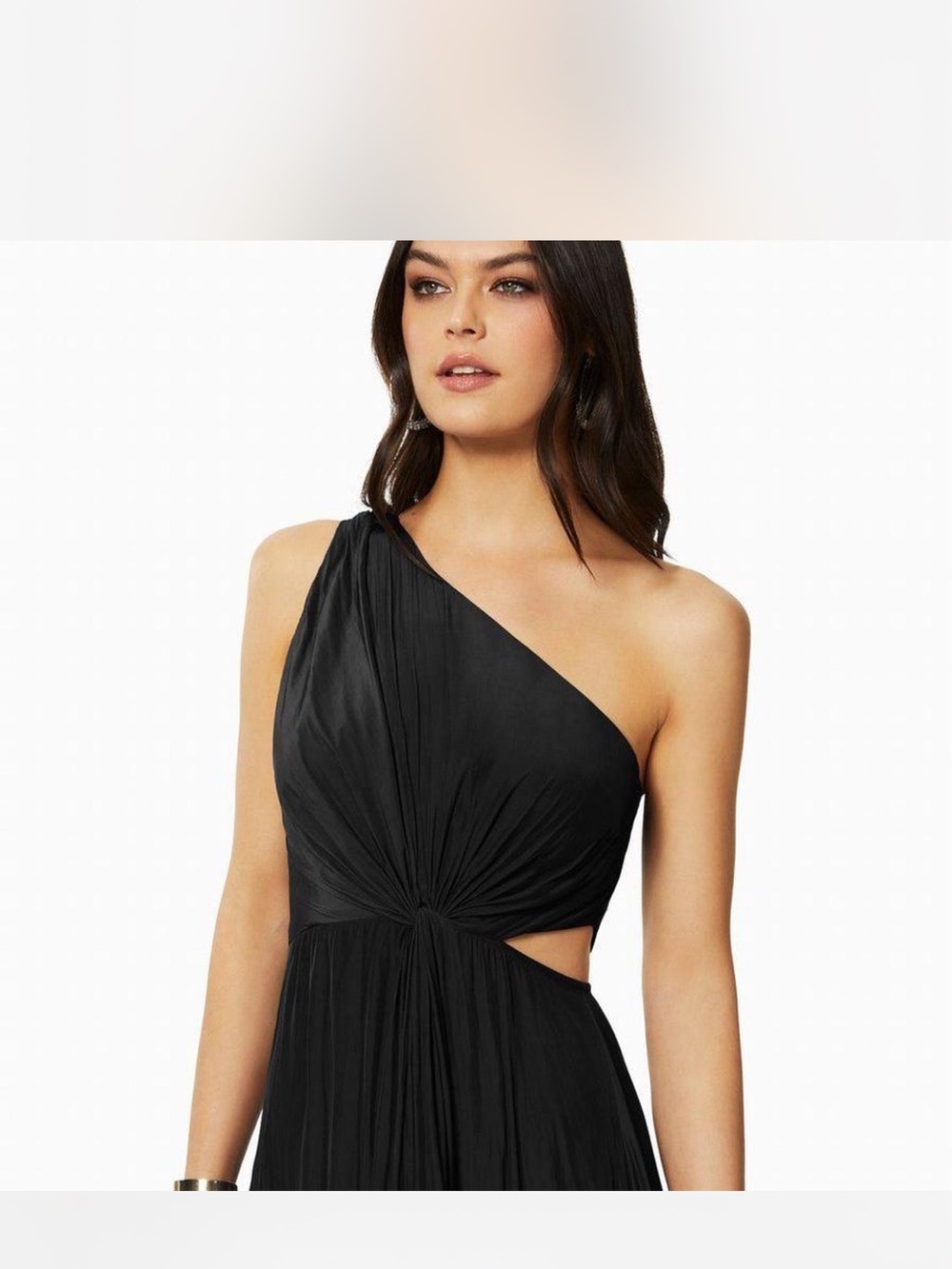 Ramy Brook Black One-Shoulder Twist Cutout Dress